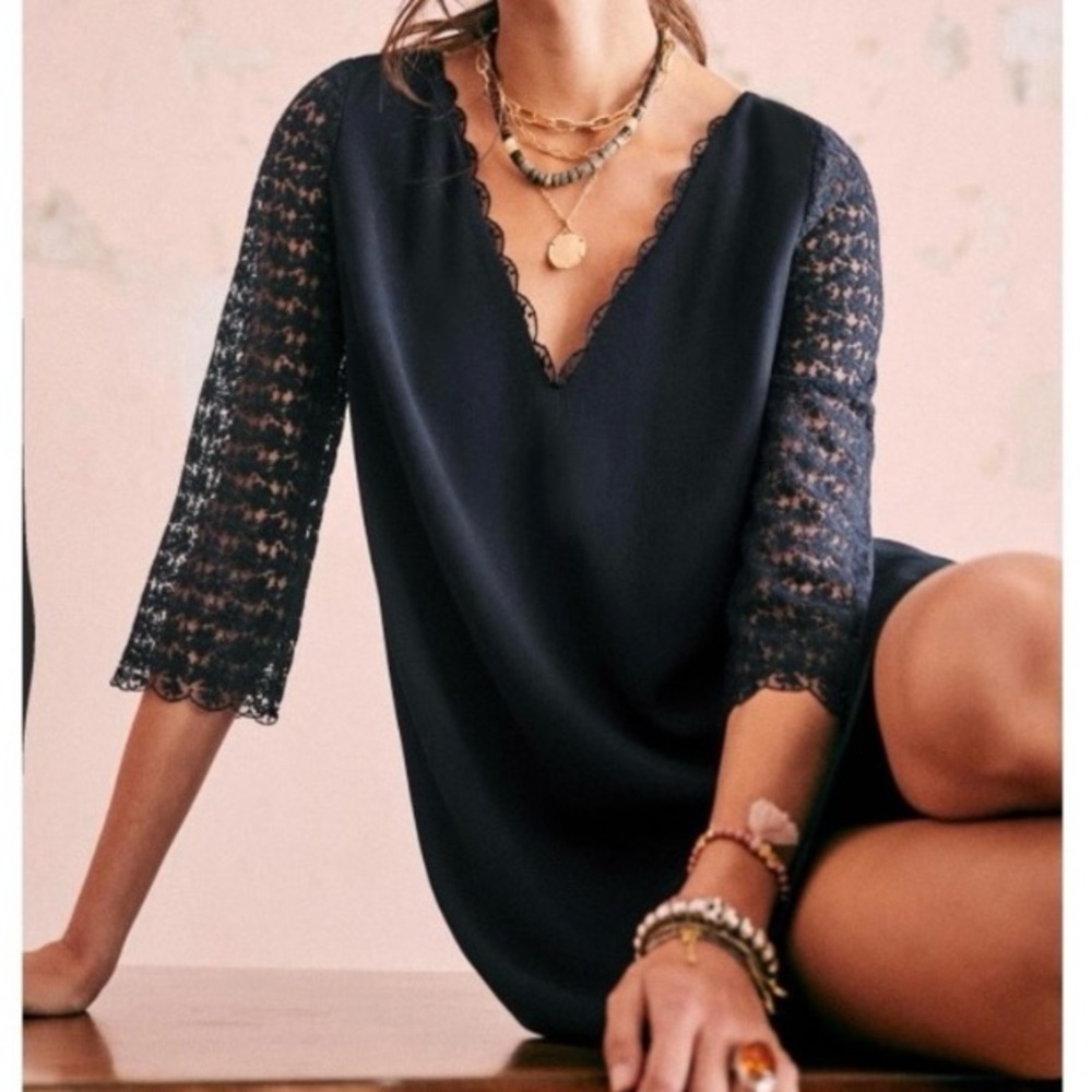 Sezane Courrau Dress - Navy